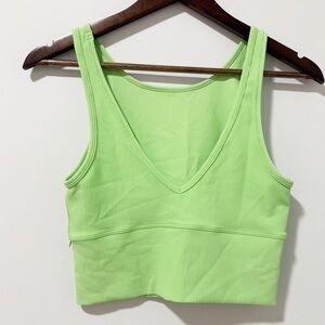 Lululemon Power Pivot Ribbed Tank Top Womens Size Small Scream Green Workout Gym